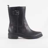 Womens Timberland A1SBS Mont Chevalier Biker Black Leather Pull On Casual Boots